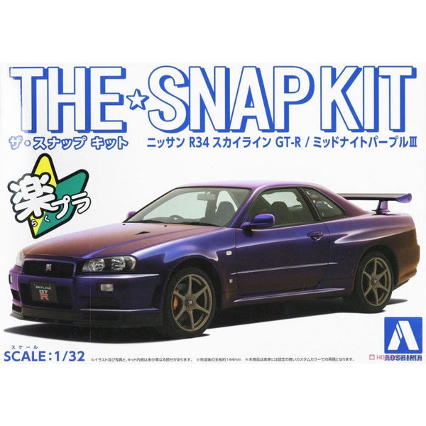 AOSHIMA 1/32 Nissan R34 Skyline GT-R (Midnight Purple)