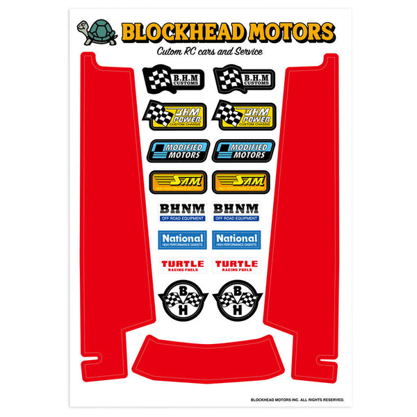 BLOCKHEAD MOTORS Decal for Side Chassis Red for Hornet, Gra