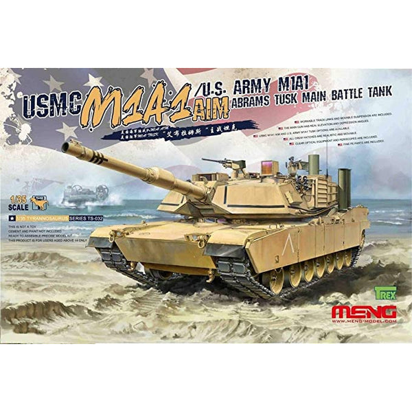MENG 1/35 USMC M1A1 AIM/U.S. Army M1A1 Abrams TUSK Main Battle Tank