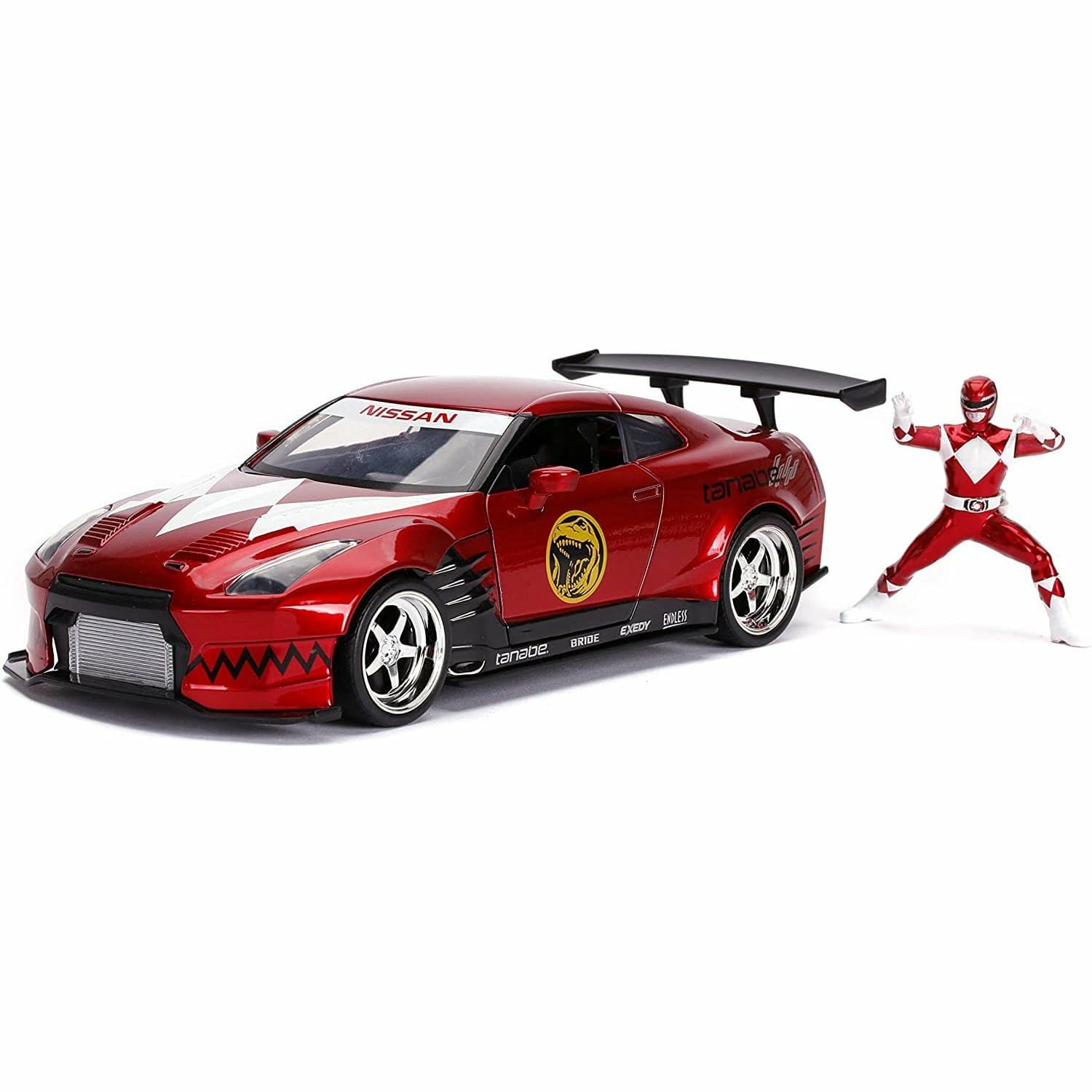 JADA 1/24 Red Ranger w/2009 Nissan GT-R Power Ranger Hollyw