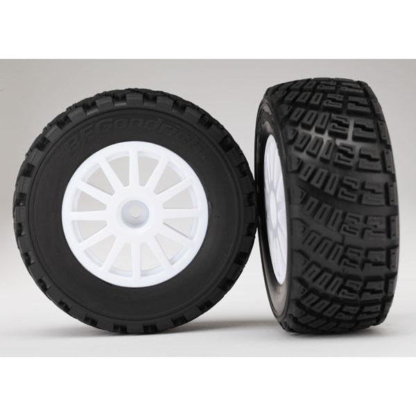TRAXXAS Tyres & Wheels, Assembled Glued (White Wheels) BF G