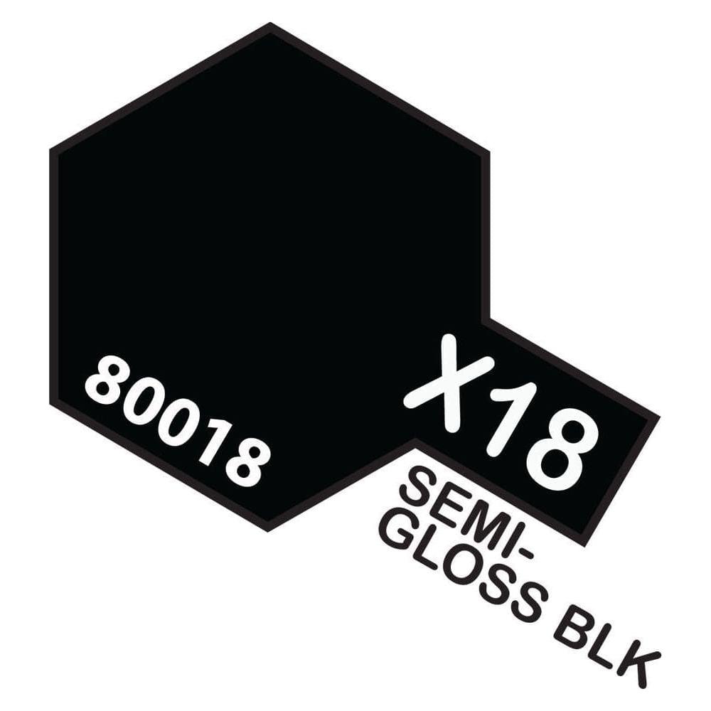 TAMIYA X-18 Semi Gloss Black Enamel Paint 10ml