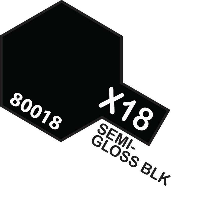 TAMIYA X-18 Semi Gloss Black Enamel Paint 10ml