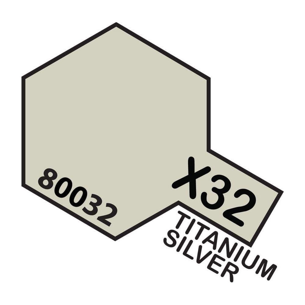 TAMIYA X-32 Titanium Silver Enamel Paint 10ml