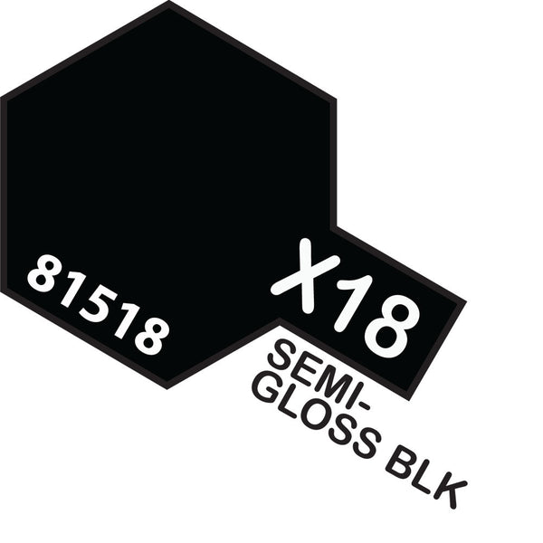 TAMIYA Acrylic Paint X-18 Semi Gloss Black 10ml