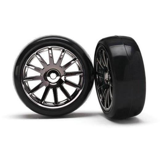 TRAXXAS 12-SP Black Wheels, Slick Tyres (7573A)