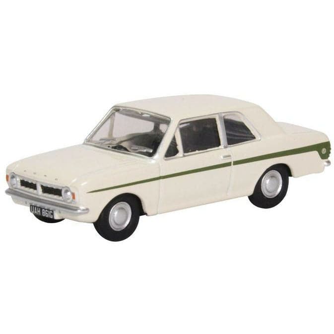 OXFORD 1/76 Ford Cortina Mk2 Ermine White Sherwood Green