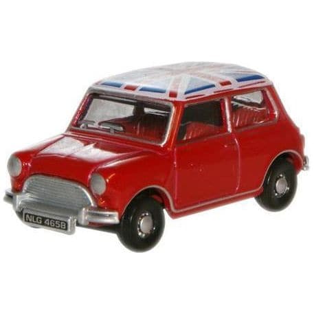 OXFORD 1/76 Austin Mini (Tartan Red/Union Jack)
