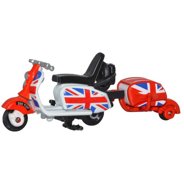 OXFORD 1/76 Scooter & Trailer Union Jack