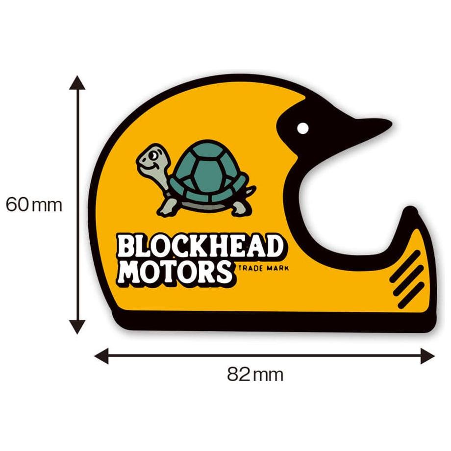 BLOCKHEAD MOTORS Helmet Sticker (Off-Road/Yellow)