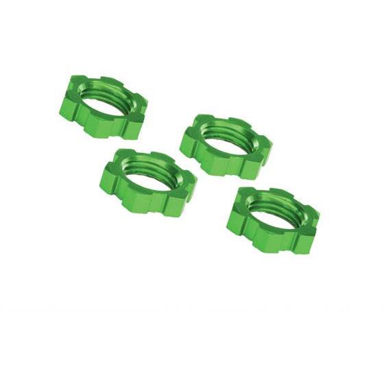 TRAXXAS Wheel Nuts, Splined, 17mm, Serrated (Green-Anodized