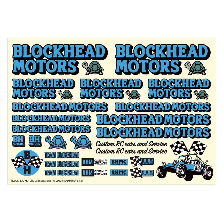 BLOCKHEAD MOTORS Decal Sheet Blue