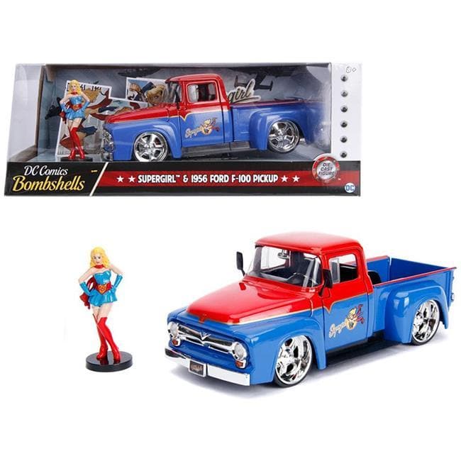 JADA 1/24 Super Girl w/1956 Ford F-100 Pickup Bombshells Mo