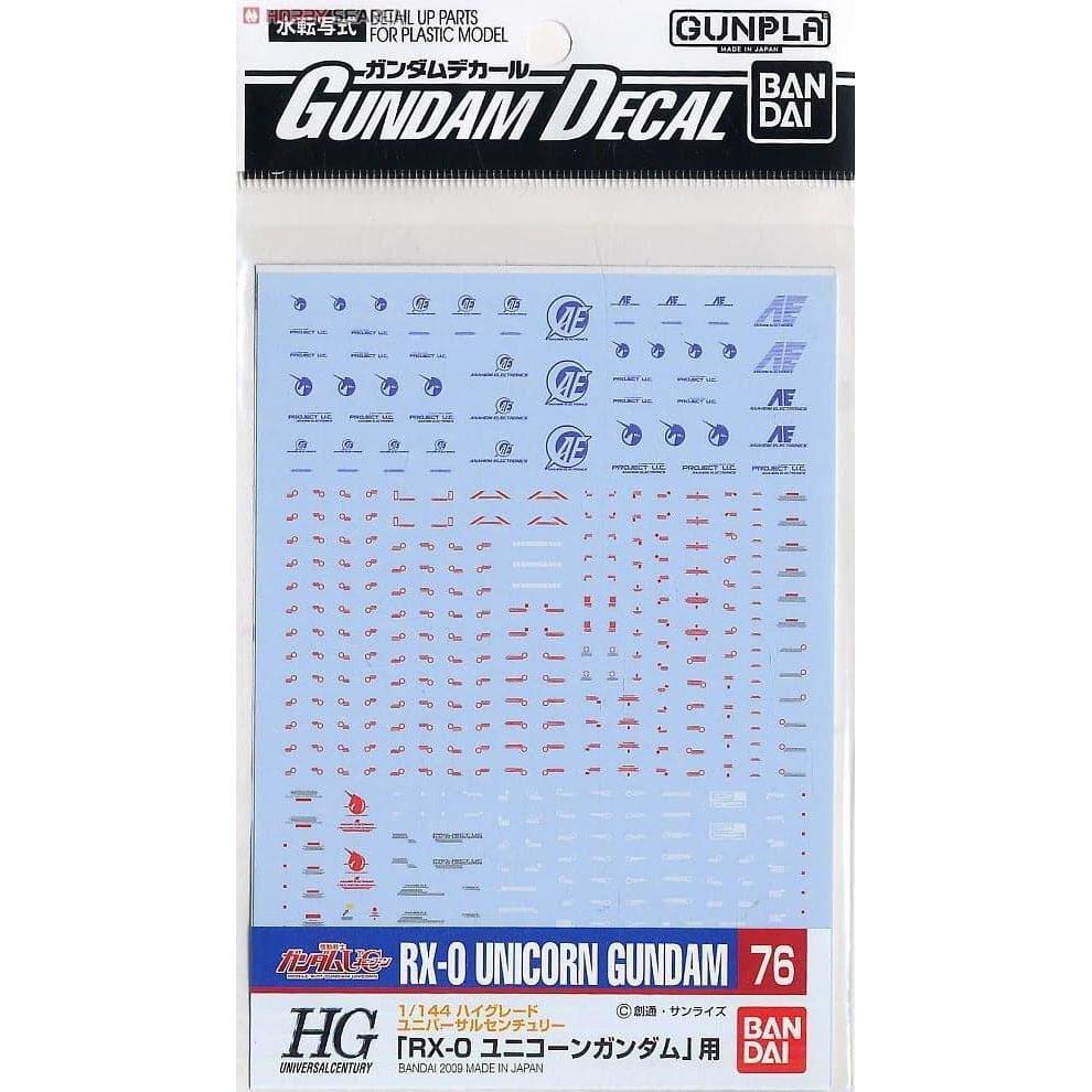 BANDAI Gundam Decal 76 HGUC 1/144 Unicorn Gundam