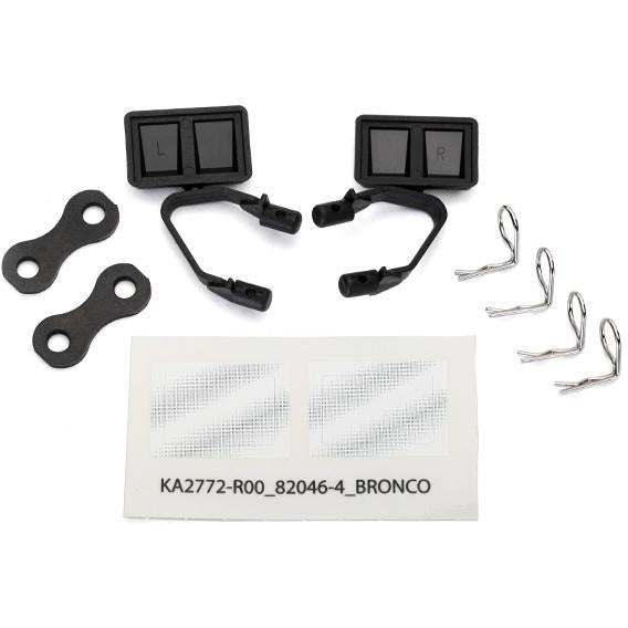 TRAXXAS Mirrors, Side, Black (Left & Right) Retainers (2) (