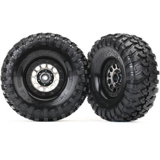 TRAXXAS Tyres & Wheels, Assembled 105 Black Chrome Beadlock