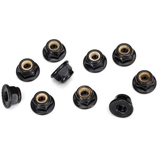 TRAXXAS 4mm Flanger Nylon Locking, (Black) (10) (8347)