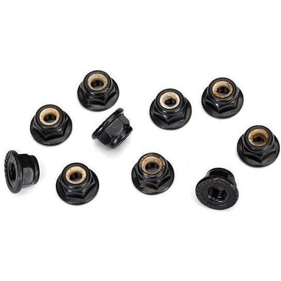 TRAXXAS 4mm Flanger Nylon Locking, (Black) (10) (8347)