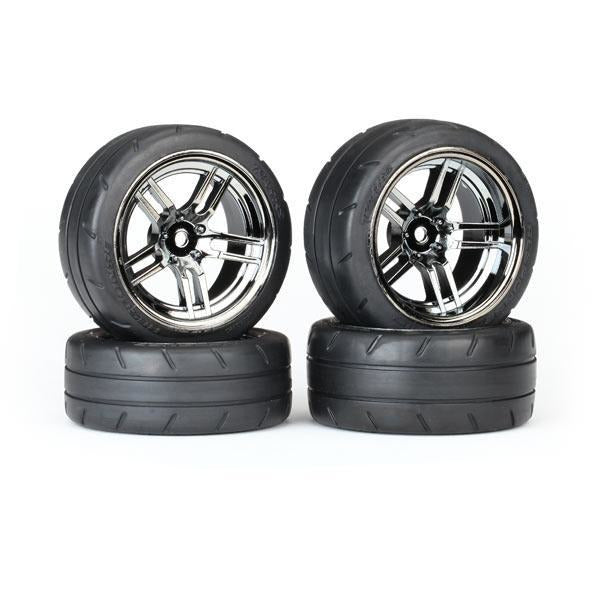 TRAXXAS Tyres & Wheels, Assembled, Glued, Blk ChrR (8375)