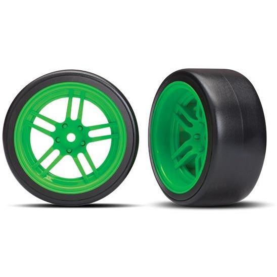 TRAXXAS Tyres & Wheels, Assembled - Green (8377G)