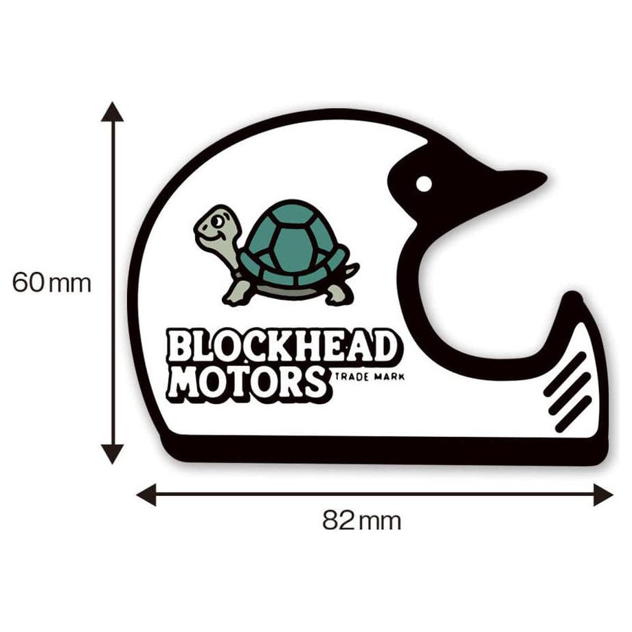 BLOCKHEAD MOTORS Helmet Sticker (Off-Road/White)