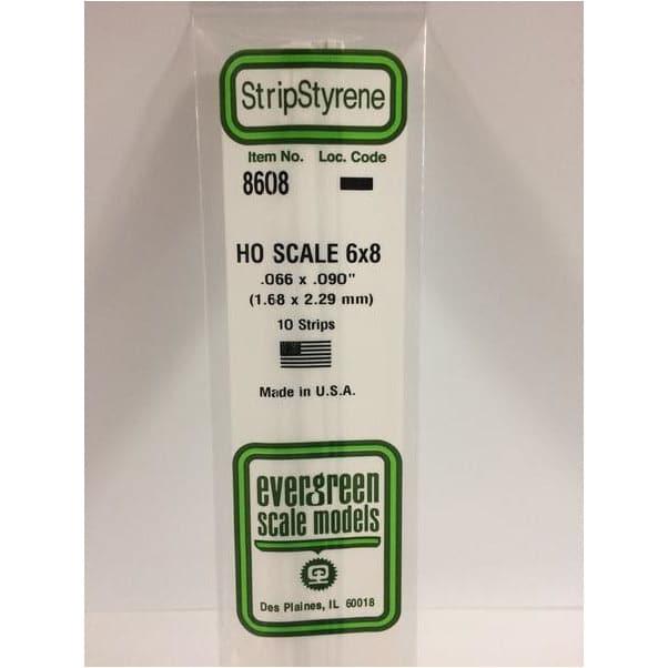 EVERGREEN 8608 35cm HO-Scale Strips 6 x 8 (10)