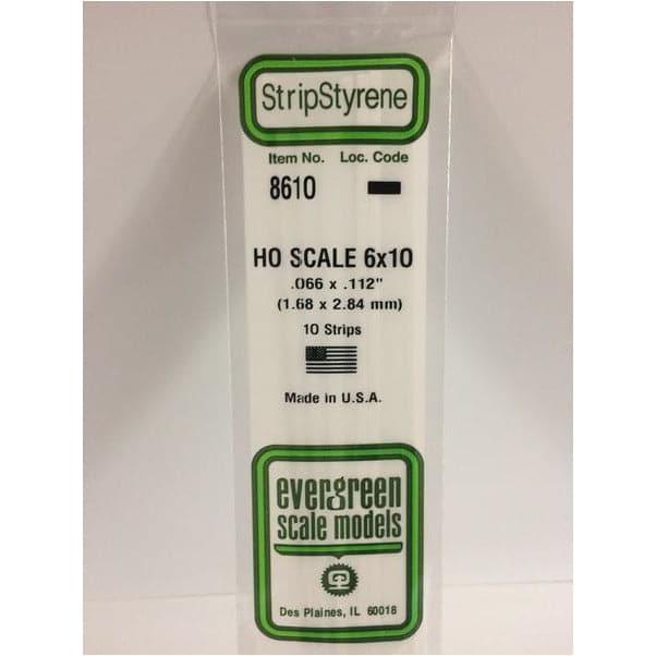 EVERGREEN 8610 35cm HO-Scale Strips 6 x 10 (10)