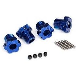 TRAXXAS Wheel Hubs, Splined, 17mm (Blue-Anodized)  (4)/ 4x5