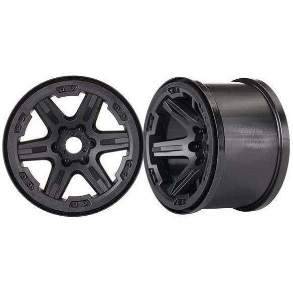 TRAXXAS Wheels, 3.8" (Black) (2) (17mm Splined) (8671)