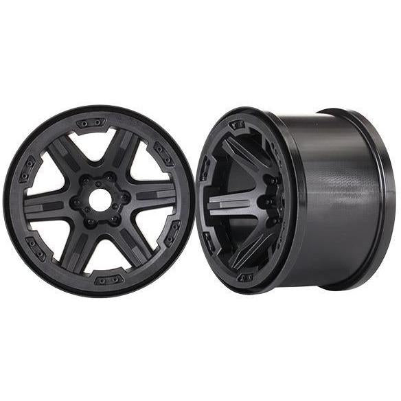 TRAXXAS Wheels, 3.8" (Black) (2) (17mm Splined) (8671)