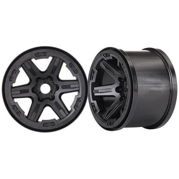 TRAXXAS Wheels, 3.8" (Black) (2) (17mm Splined) (8671)