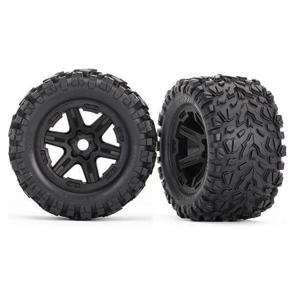 TRAXXAS Tyres & Wheels, Assembled, Glued (Black Wheels, Tal