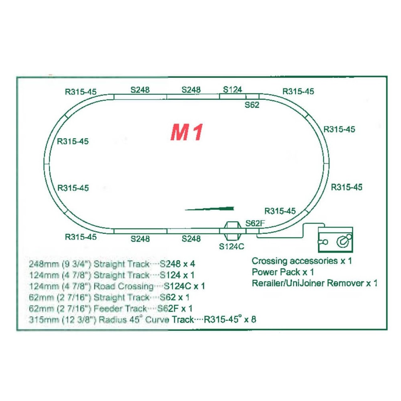 KATO N Unitrack Master Set M1 Basic Oval Track Set with Pow