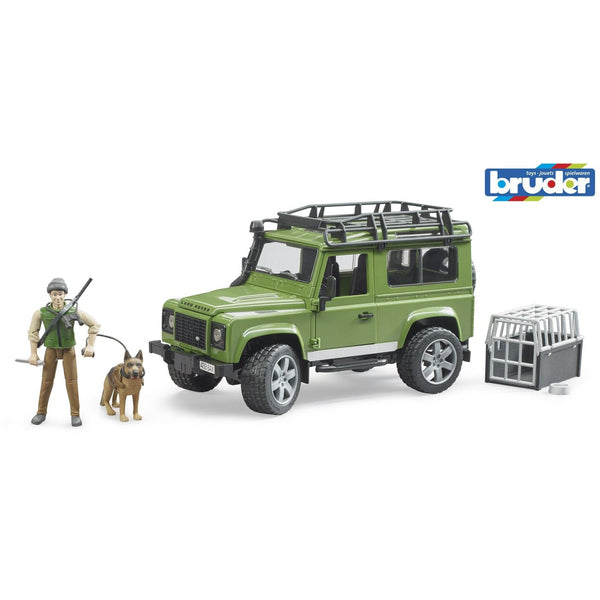 BRUDER 1/16 Land Rover Defender Station Wagon w/Forester &