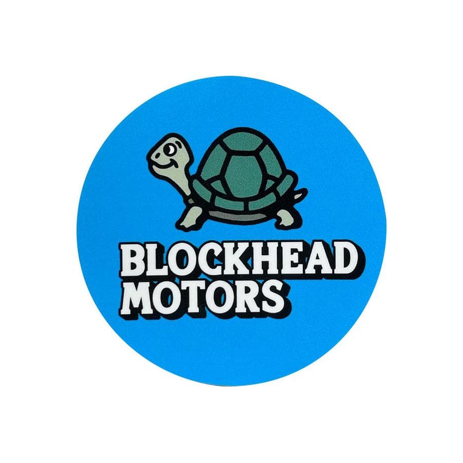 BLOCKHEAD MOTORS Round Sticker/Blue