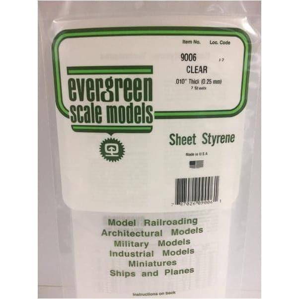 EVERGREEN 9006 15x30cm Clear Styrene Sheet .010 (2)