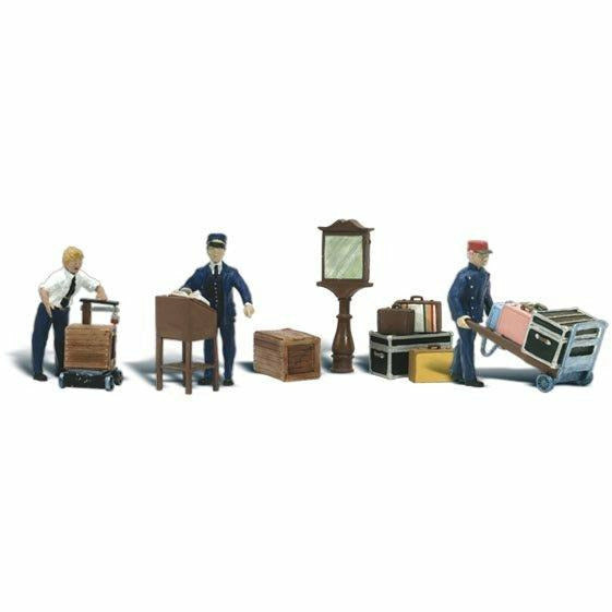 WOODLAND SCENICS N Depot Workers & Accessories