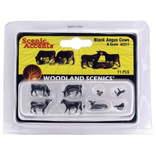 WOODLAND SCENICS N Black Angus Cows