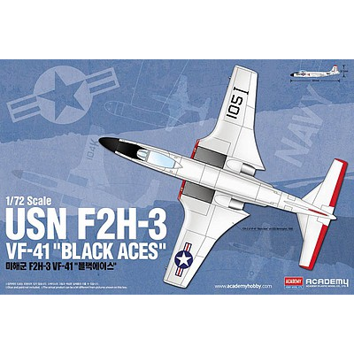 ACADEMY 1/72 USN F2H-3 VF-41 "Black Aces" Banshee