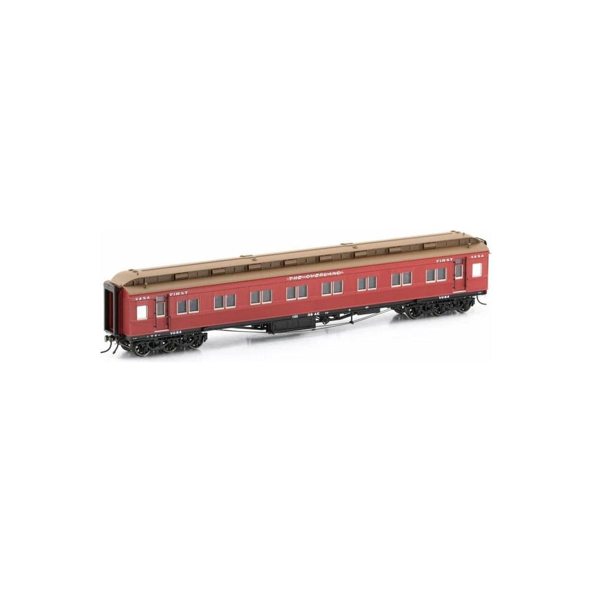 AUSCISION HO The Overland, Carriage Red with Etched "The Overland" Nameplate - 4 Car Set