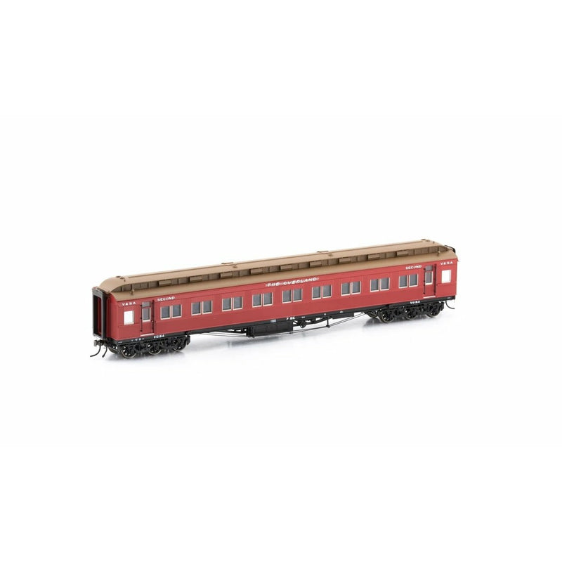 AUSCISION HO The Overland, Carriage Red with Etched "The Overland" Nameplate - 4 Car Set