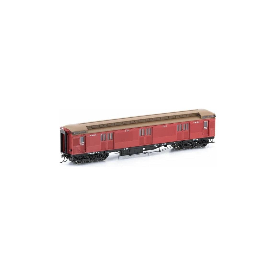 AUSCISION HO The Overland, Carriage Red with Etched "The Overland" Nameplate - 4 Car Set