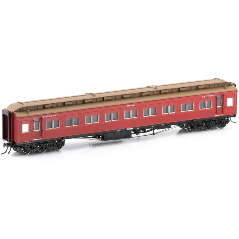 AUSCISION HO VR Carriage Red (1971-1985 Era) - 4 Car Set (25-AE, 1-ABE, 29-BE, 17-CE)