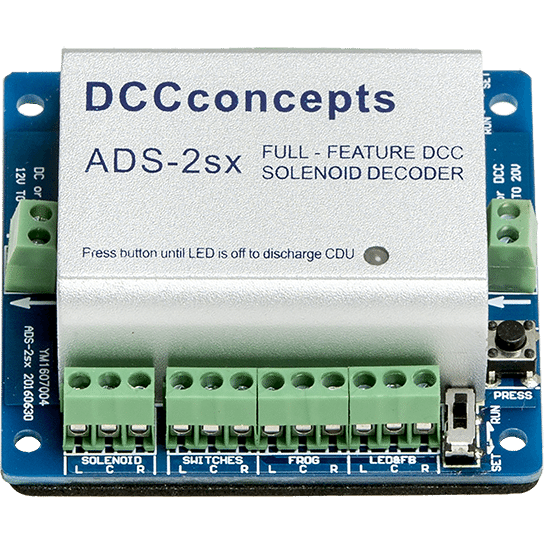 DCC CONCEPTS Accessory Decoder CDU Solenoid Drive SX 2-Way with Power-Off Memory and Protective Case
