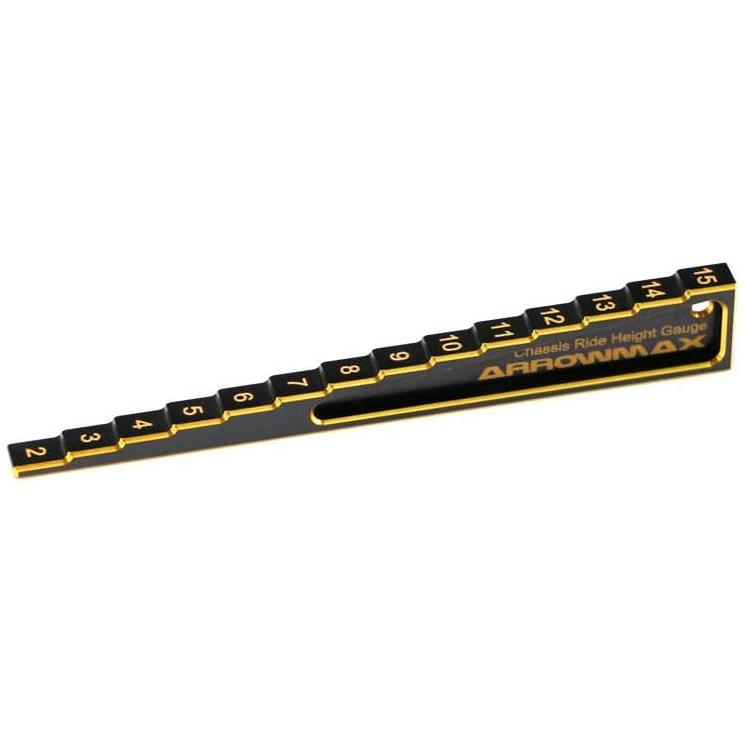 ARROWMAX Chassis Ride Height Gauge Stepped 2mm to 15mm Black Golden