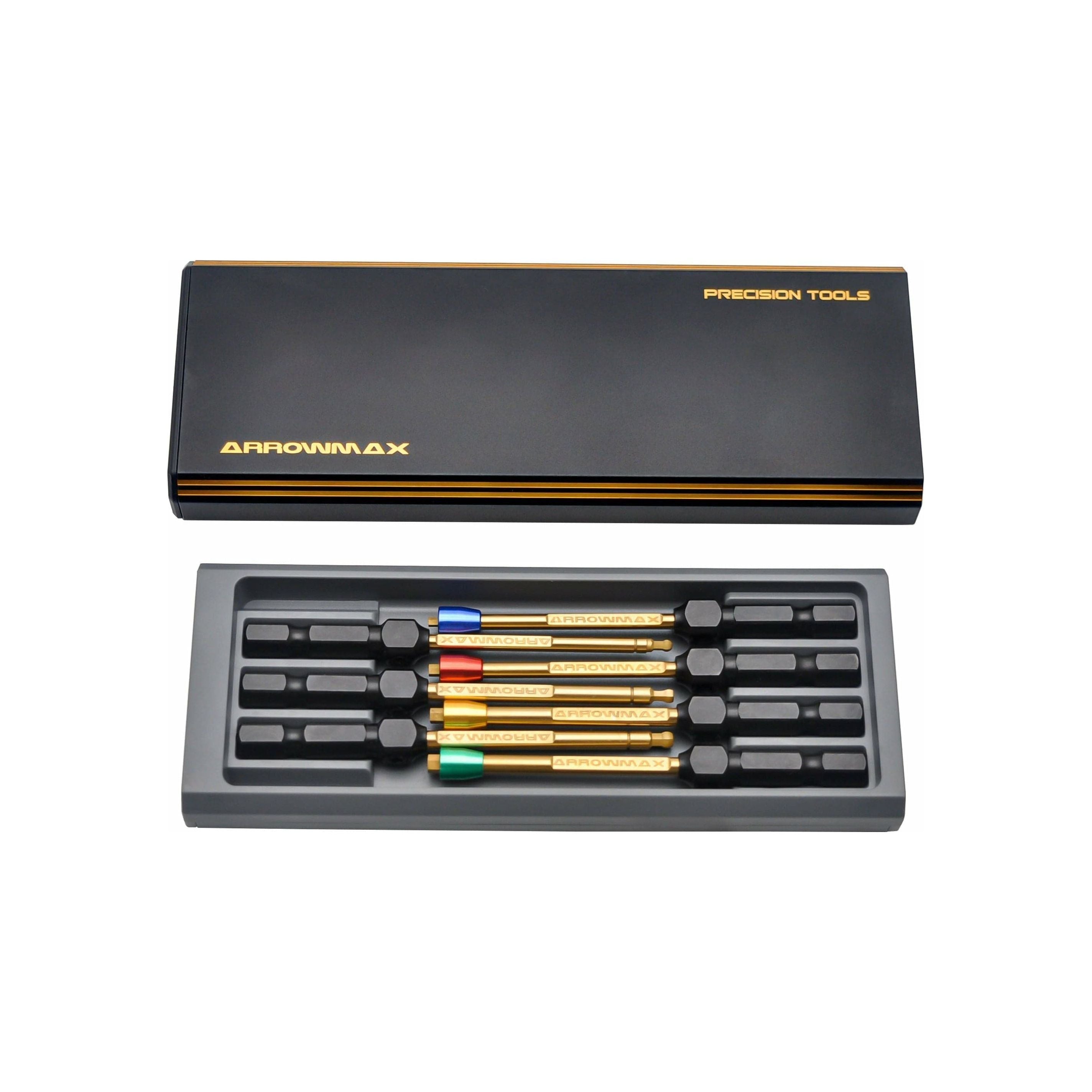 ARROWMAX AM Power Tool Tip Set 7 Pieces With Alu Case Black