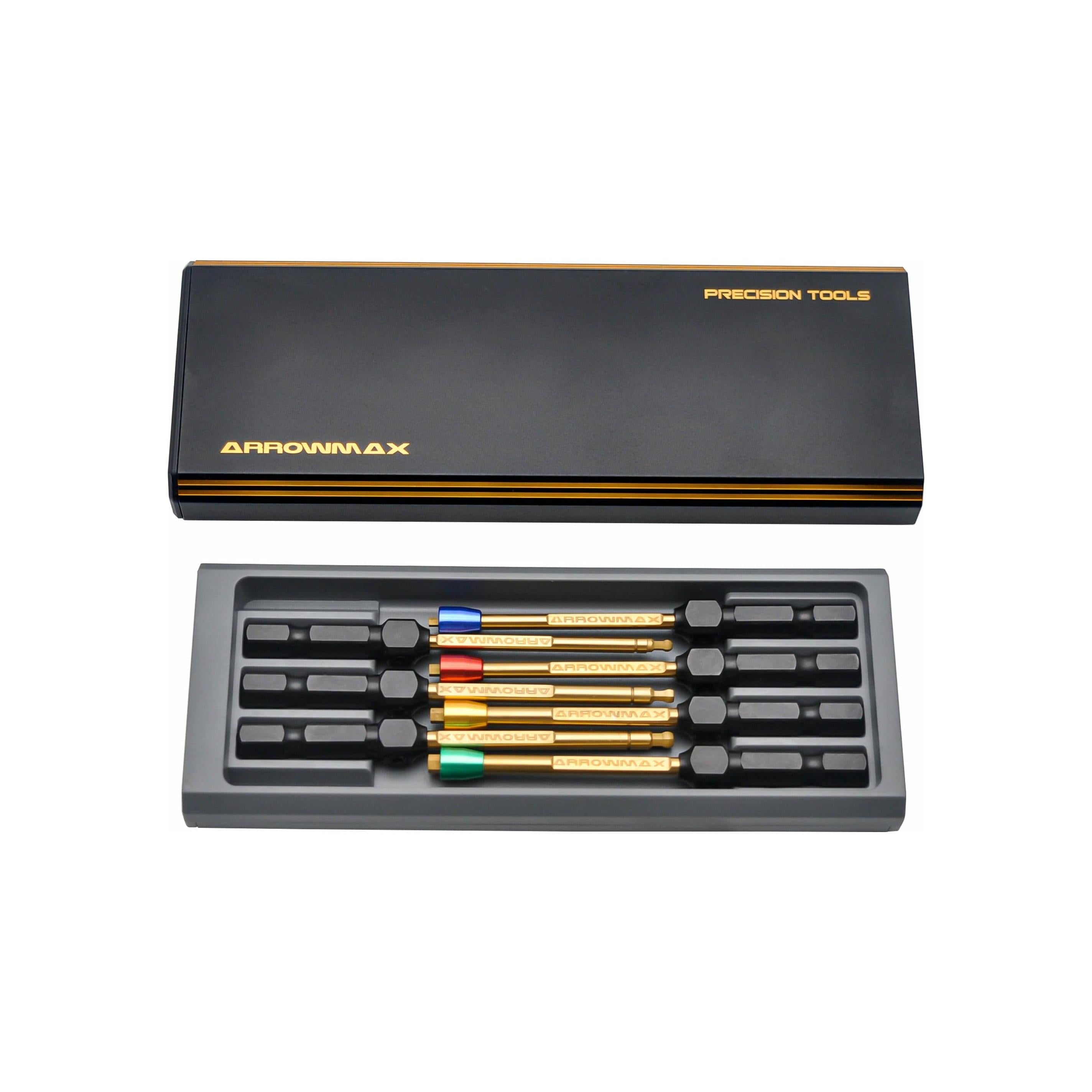 ARROWMAX AM Power Tool Tip Set 7 Pieces With Alu Case Black