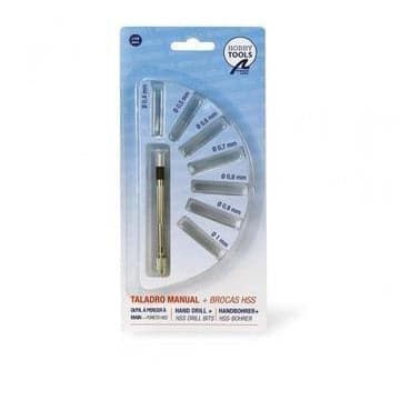 ARTESANIA Mini Manual Hand Drill + 7 Drill Bits