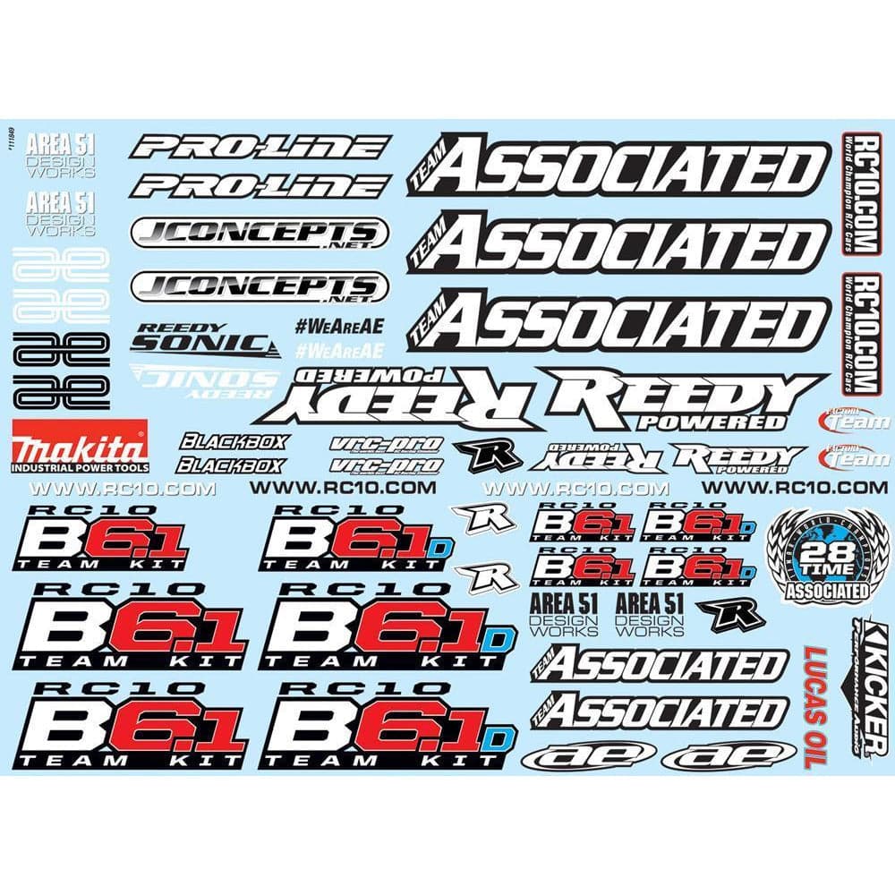 TEAM ASSOCIATEDand D Decal Sheet for B6.1,B6.1D, (ASS91829)