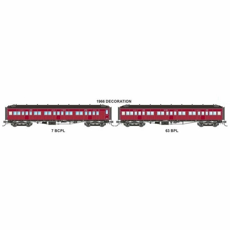 AUSTRAINS NEO HO PL-Type Carriage with Sliding Doors 1966 Decoration Two Pack